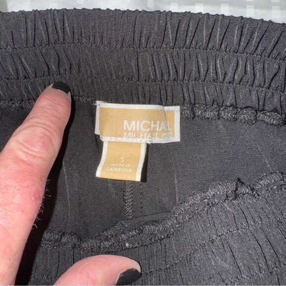 Michael kors new Black lightweight satin fabric Cargo Jogger Pants w pockets - Picture 8 of 12